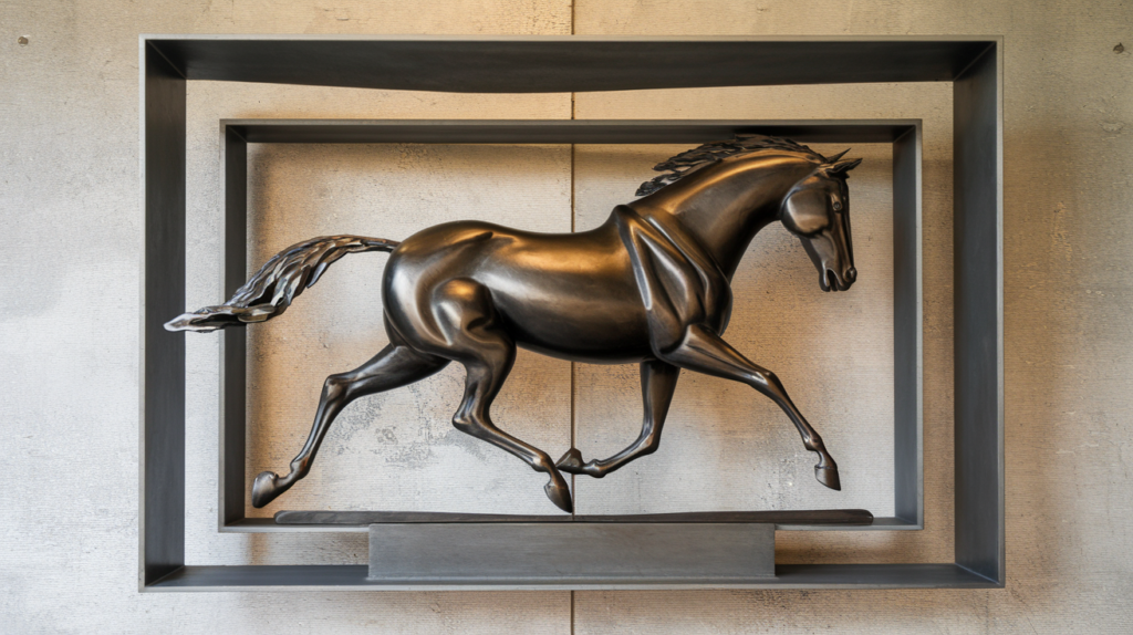 Metal wall art of a Horse in Motion