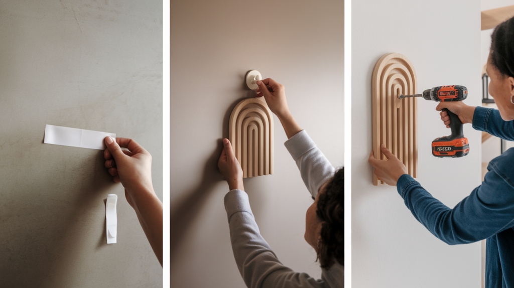 three methods to hang wooden art