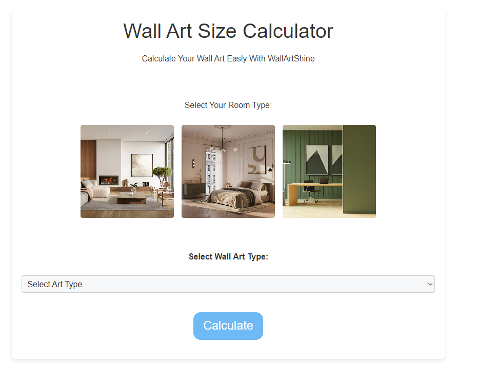 wallartshine wall art size calculator